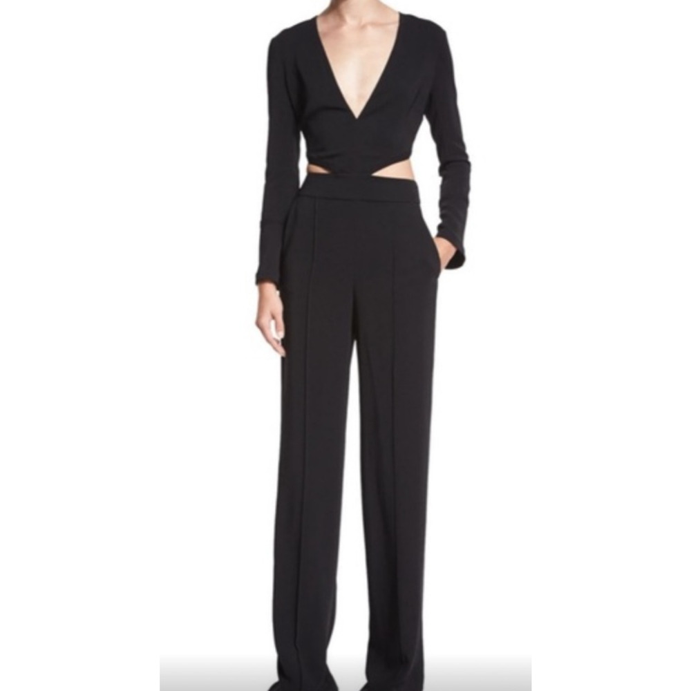 A.L.C. Side-Cutouts Black Crepe Jumpsuit Size 8
